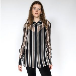 DVF Black Harley Stripe Blouse